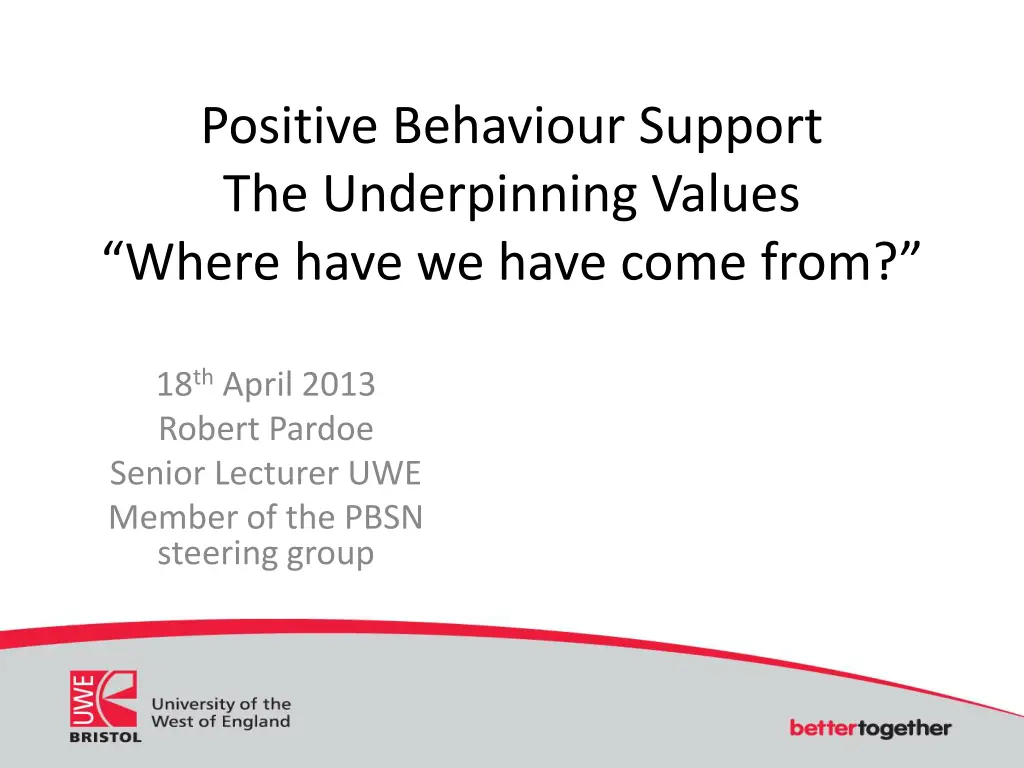 positive behaviour support the underpinning n.w