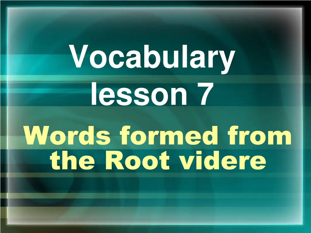 vocabulary lesson 7 n.w