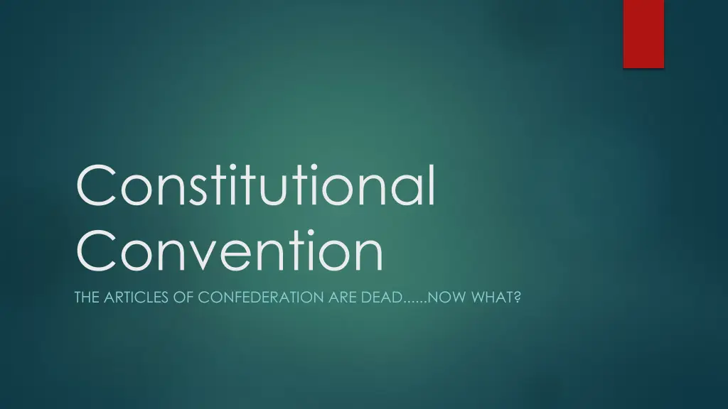 constitutional convention the articles n.w