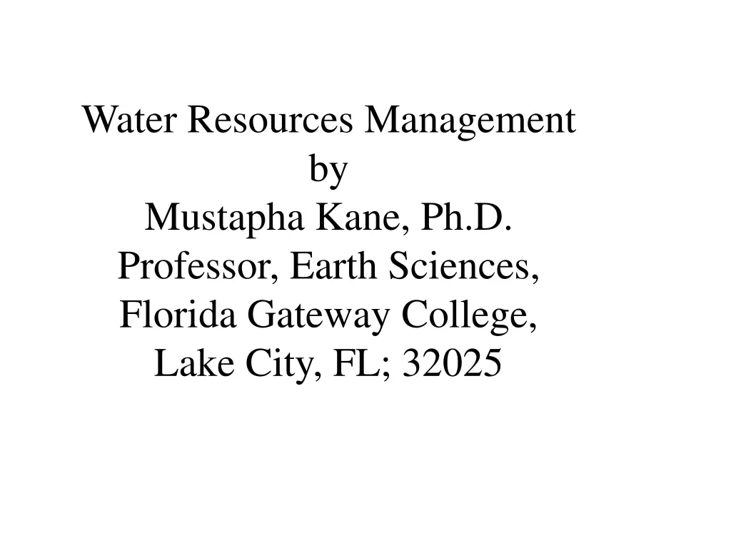 water resources management by mustapha kane n.w