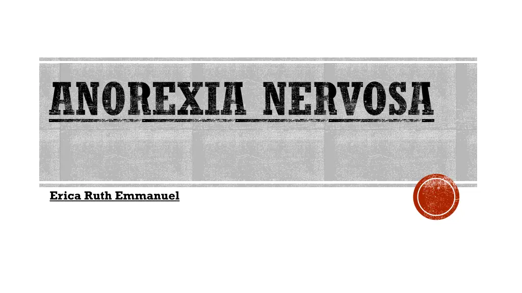 anorexia nervosa n.w