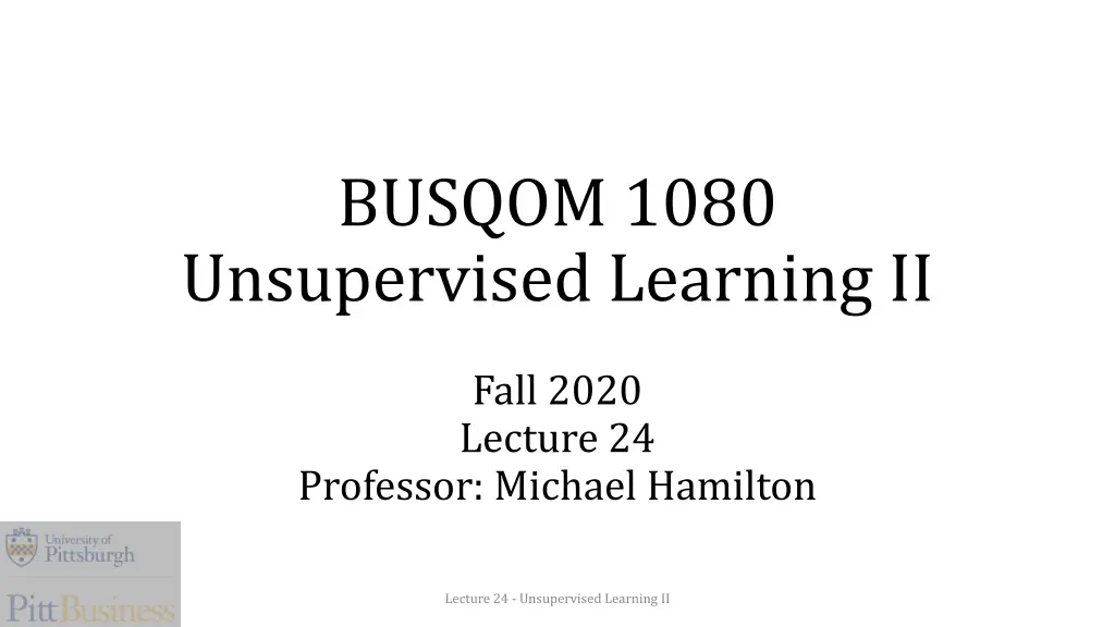 busqom 1080 unsupervised learning ii n.w