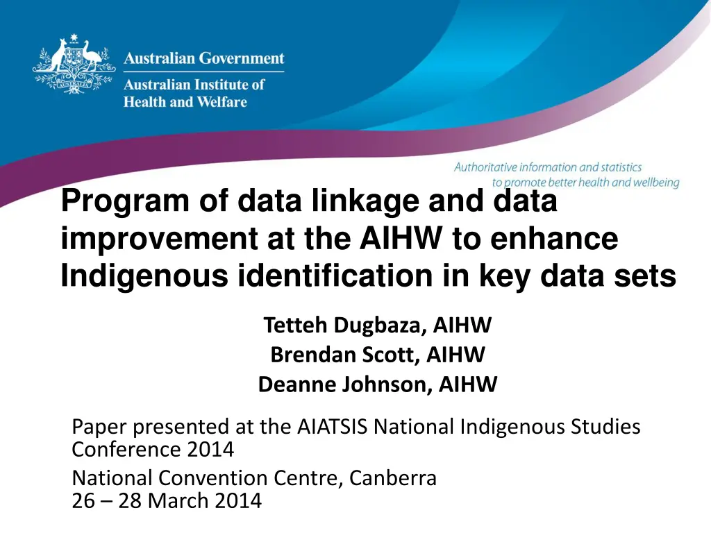 program of data linkage and data improvement n.w