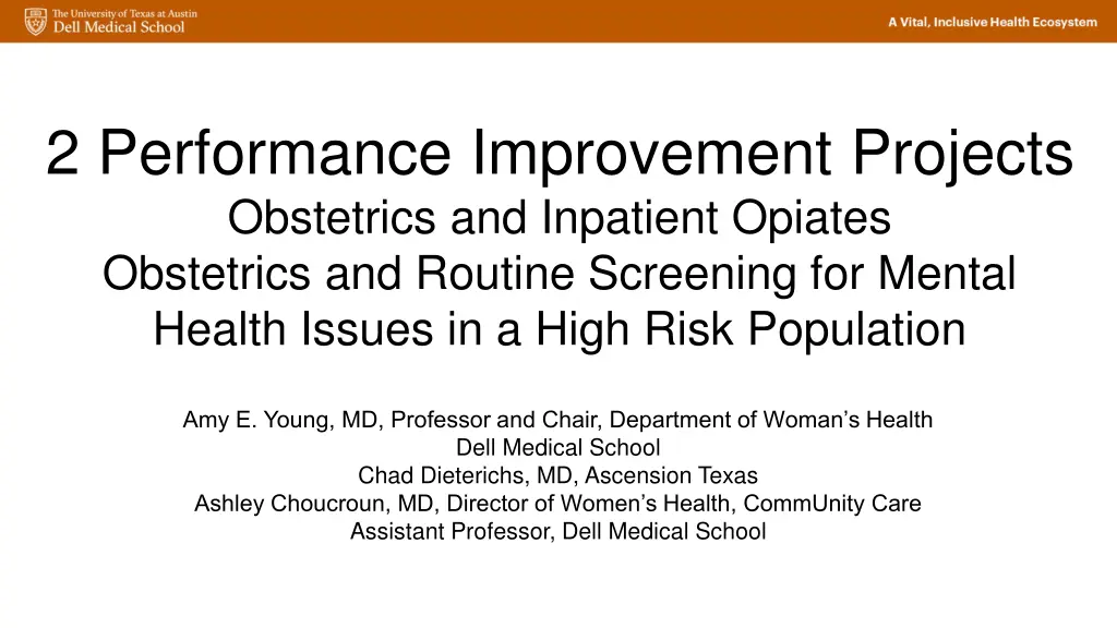 2 performance improvement projects obstetrics n.w