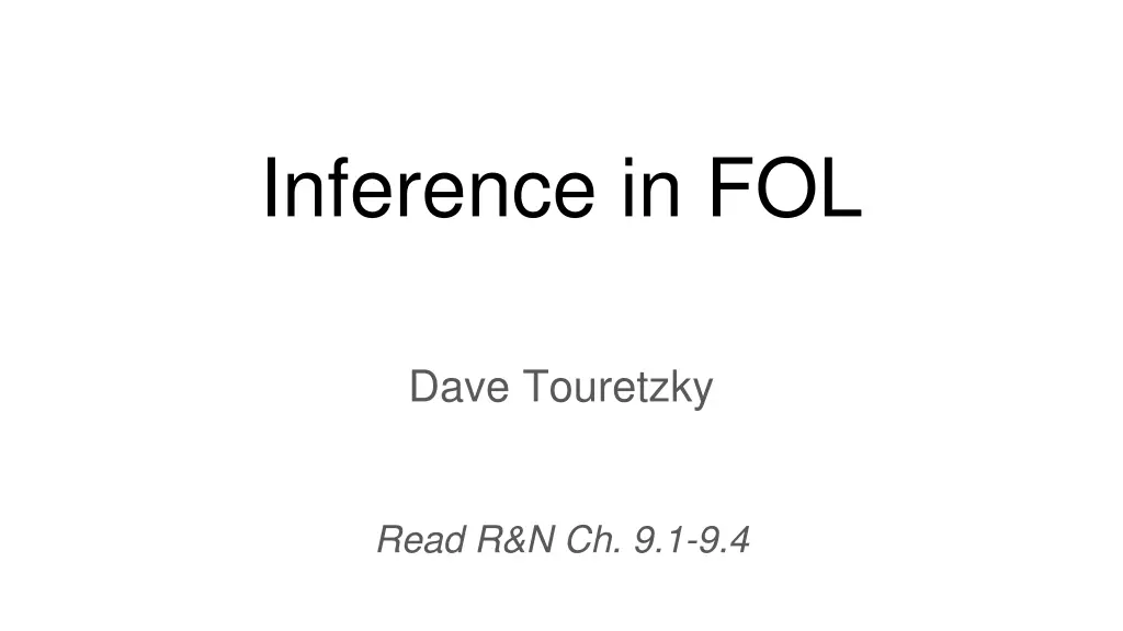 inference in fol n.w