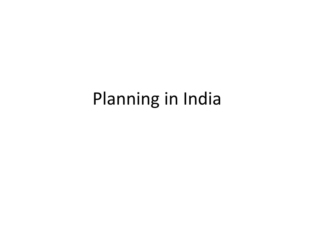 planning in india n.w