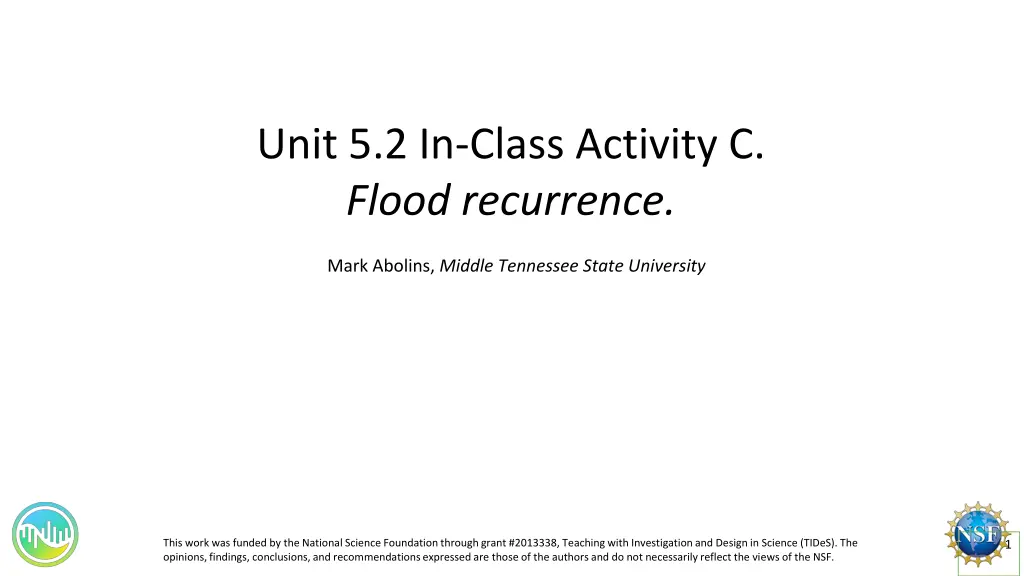unit 5 2 in class activity c flood recurrence n.w