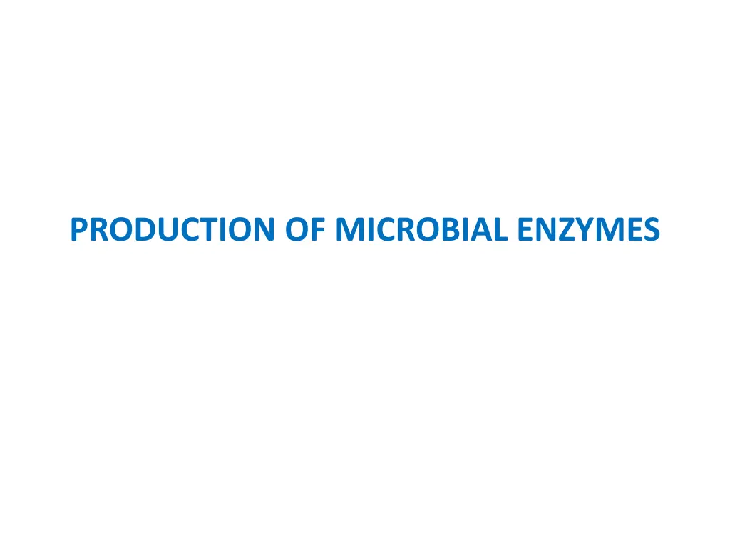 production of microbial enzymes n.w