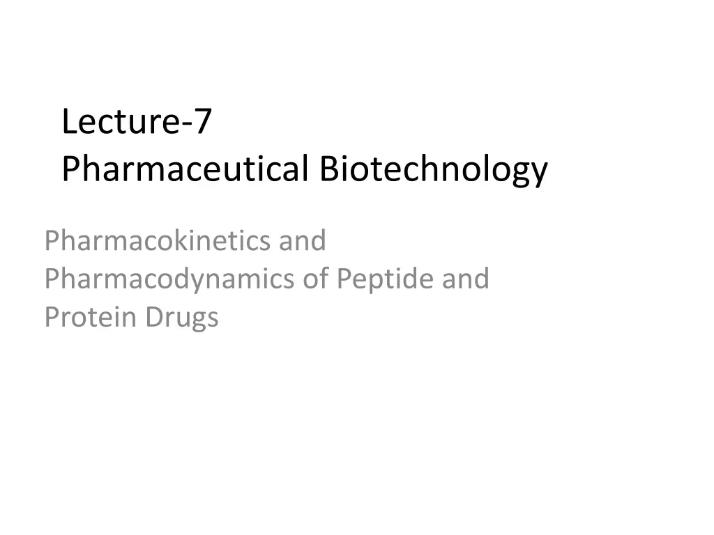 lecture 7 pharmaceutical biotechnology n.w