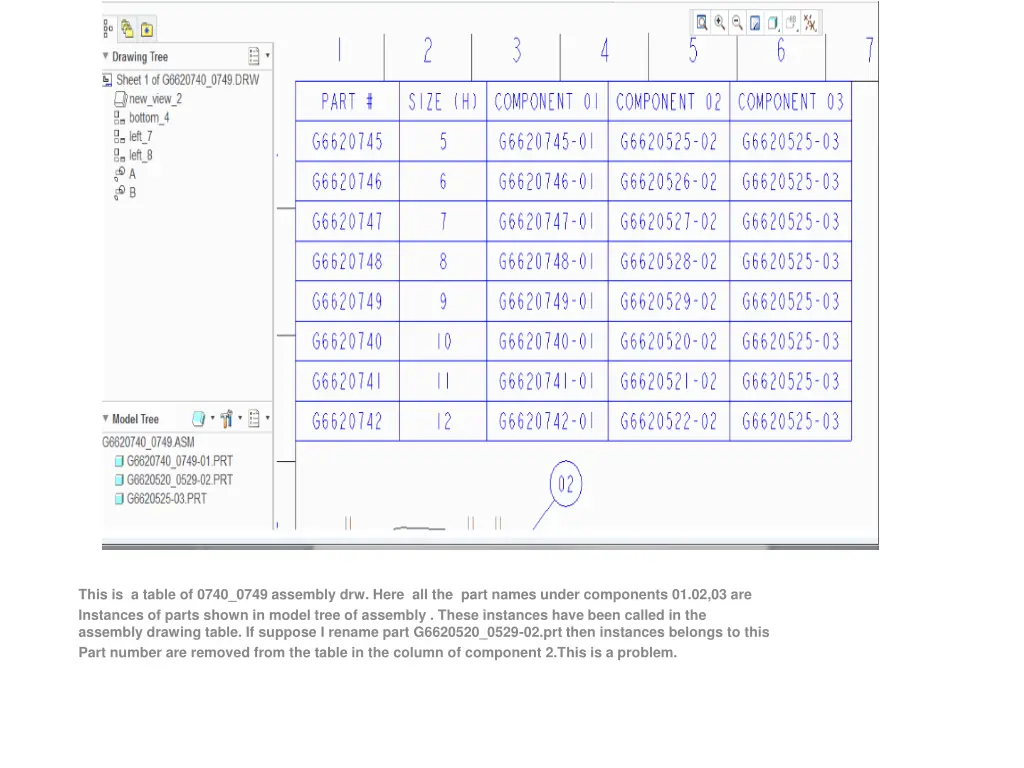 this is a table of 0740 0749 assembly drw here n.w
