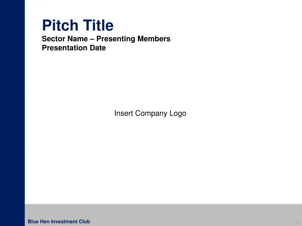 pitch title sector name presenting members n.w