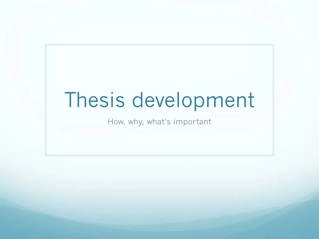 thesis development n.w