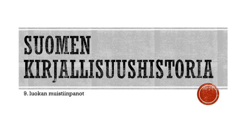 suomen kirjallisuushistoria n.w