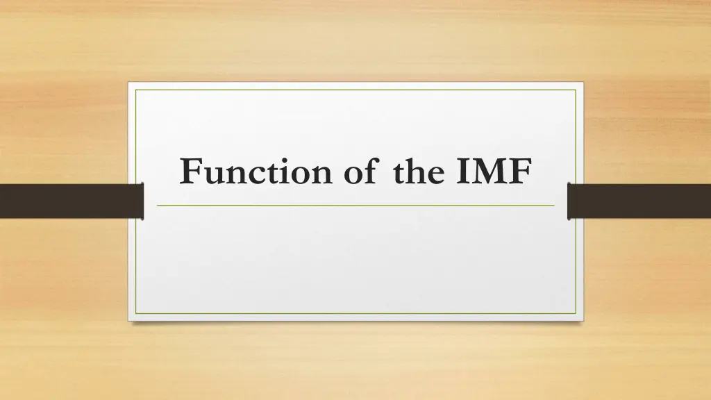 function of the imf n.w