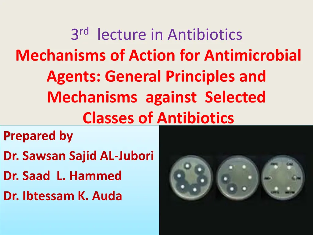 3 rd lecture in antibiotics mechanisms of action n.w