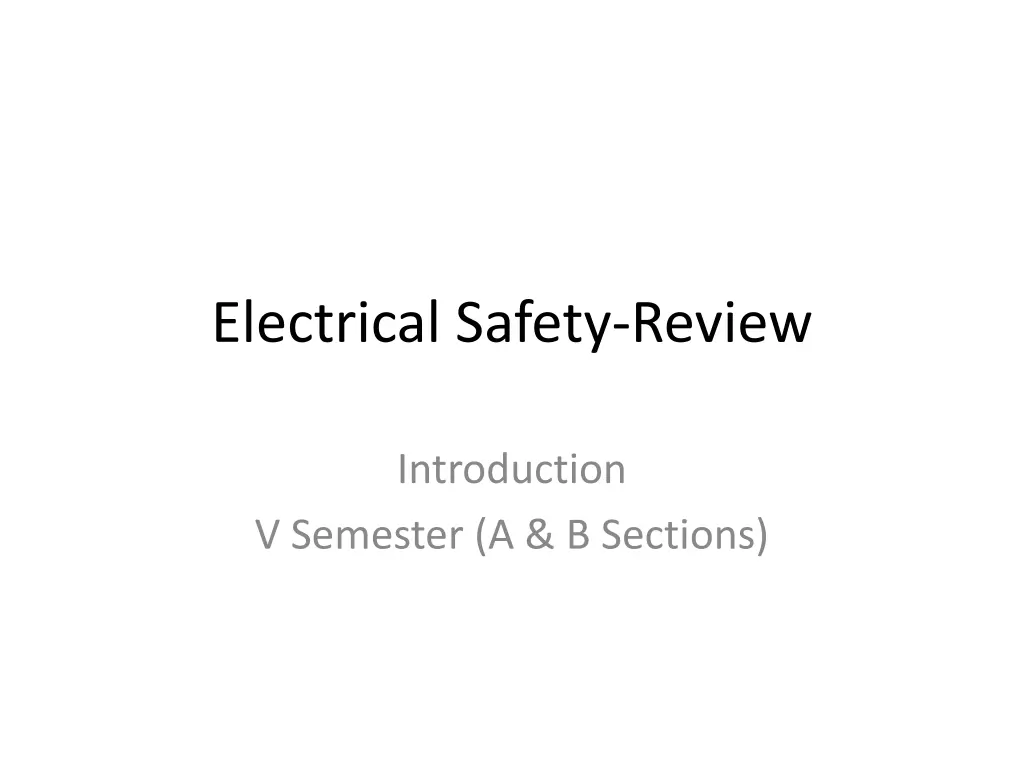 electrical safety review n.w