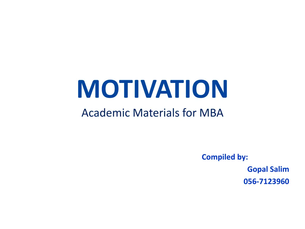 motivation academic materials for mba n.w
