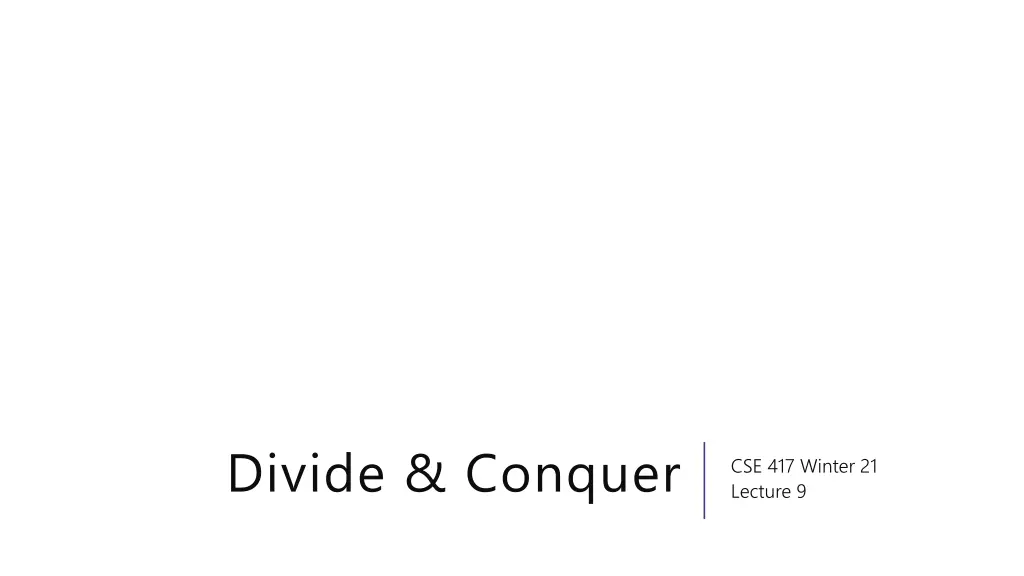 divide conquer n.w
