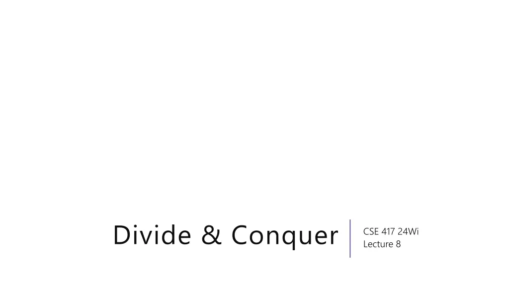 divide conquer n.w