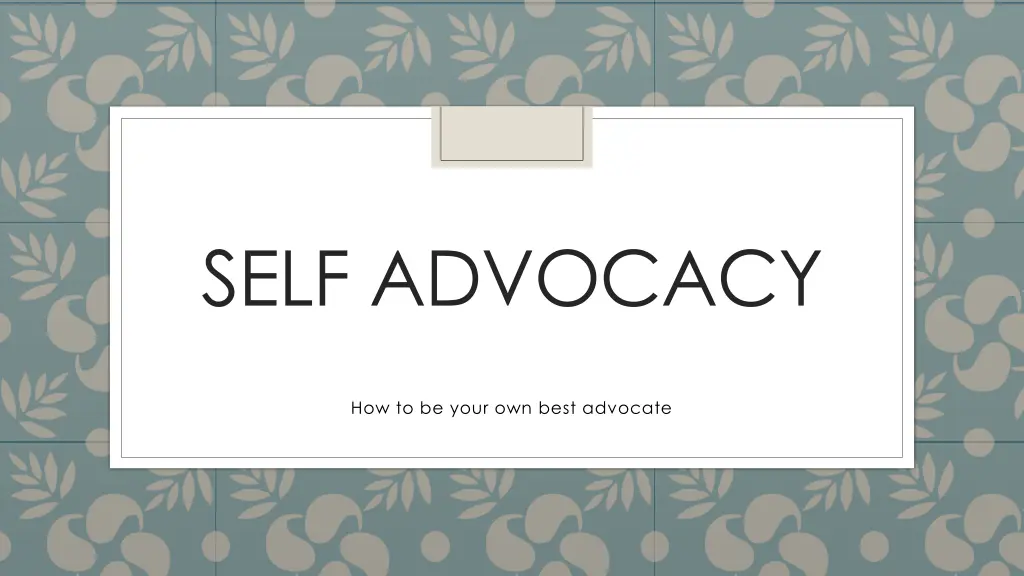 self advocacy n.w