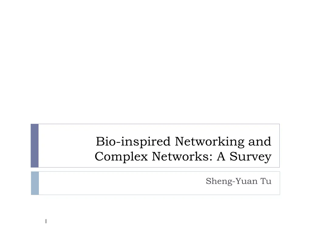 bio inspired networking and complex networks n.w