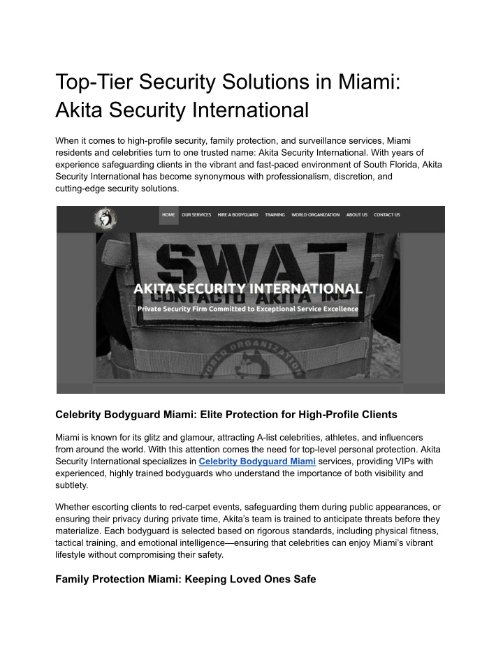 top tier security solutions in miami akita n.w