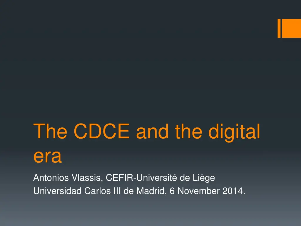 the cdce and the digital era n.w