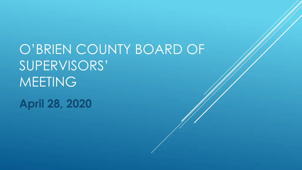 o brien county board of supervisors meeting n.w