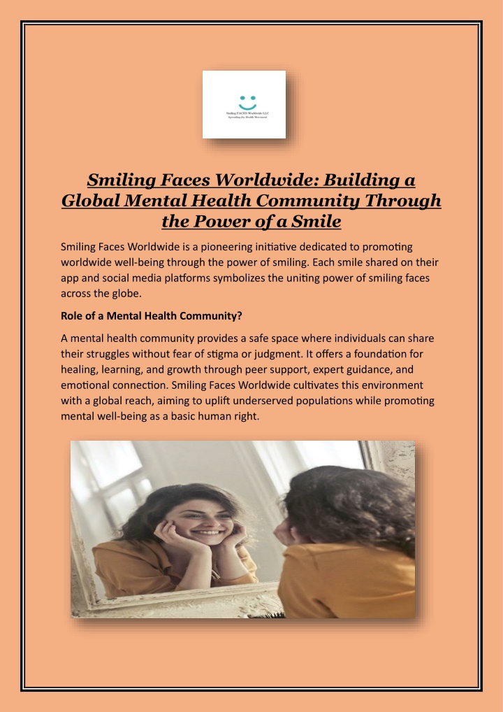 smiling faces worldwide building a global mental n.w