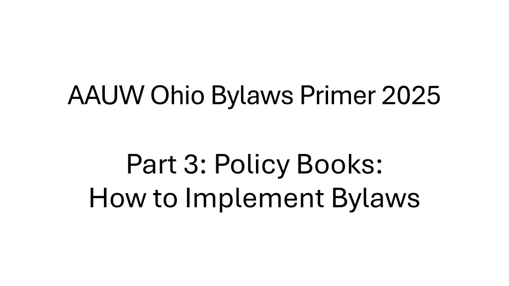 aauw ohio bylaws primer 2025 n.w