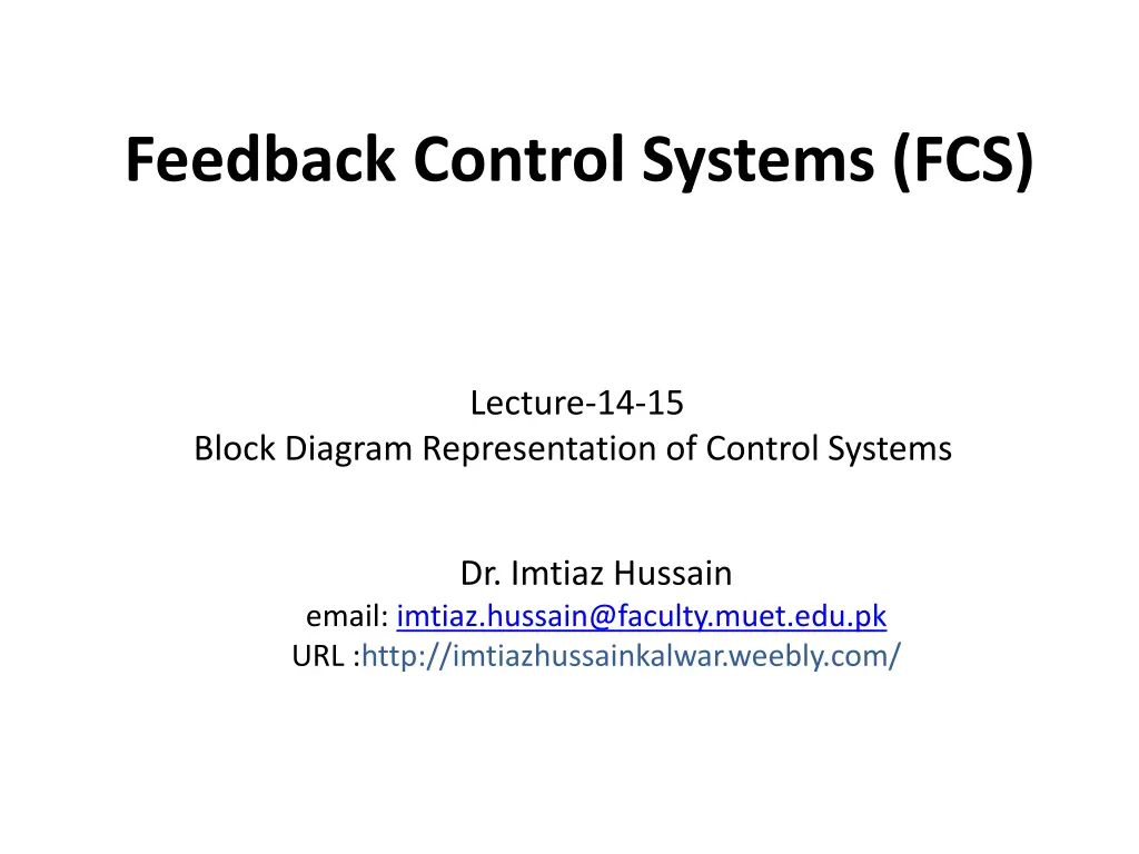 feedback control systems fcs n.w