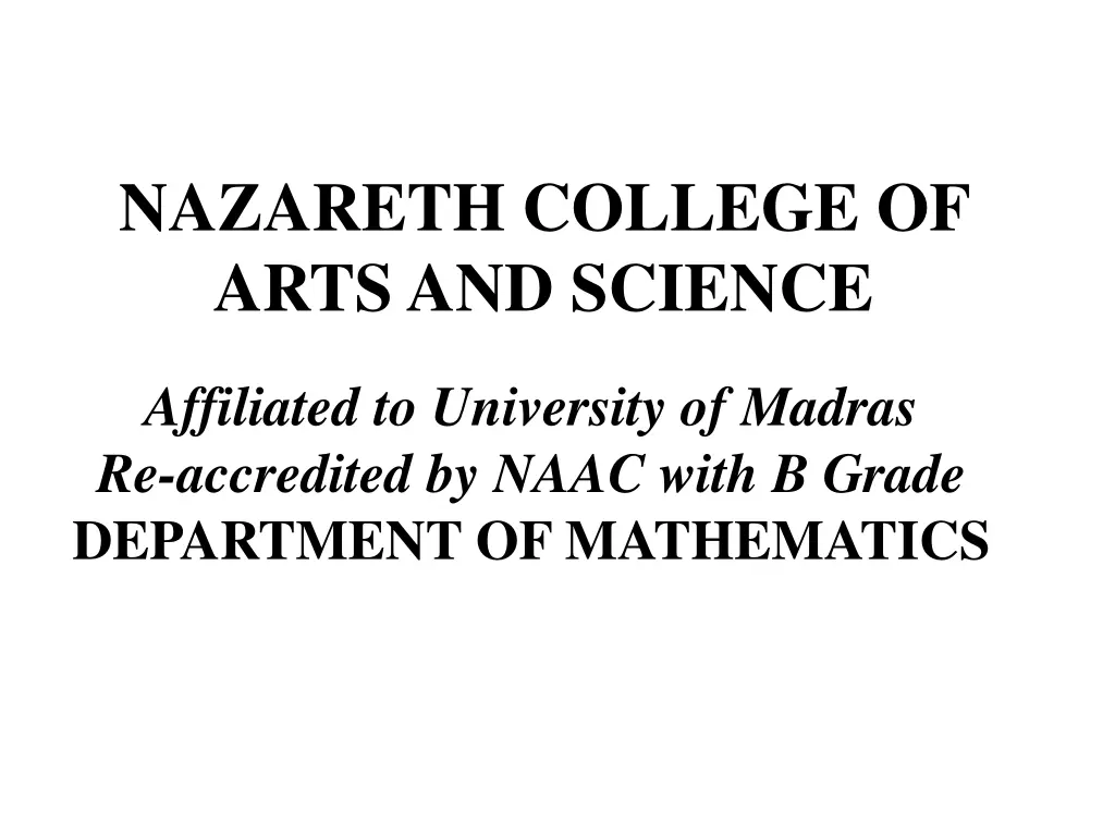nazareth college of arts and science n.w