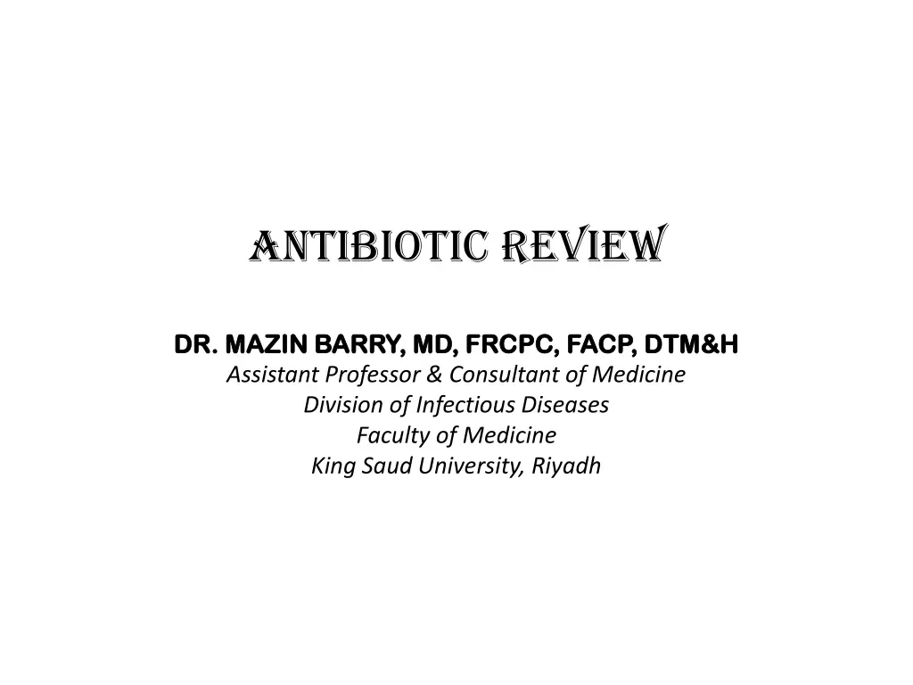 antibiotic review n.w