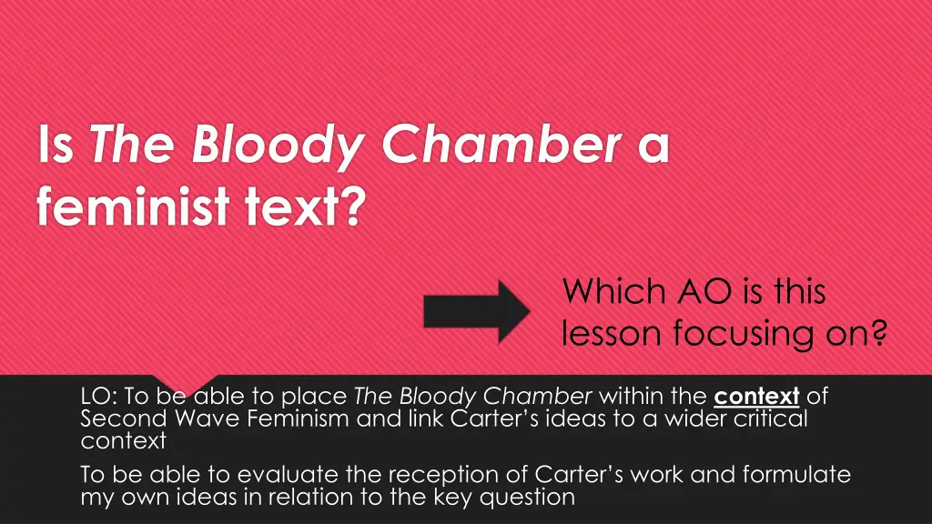 is the bloody chamber a feminist text n.w