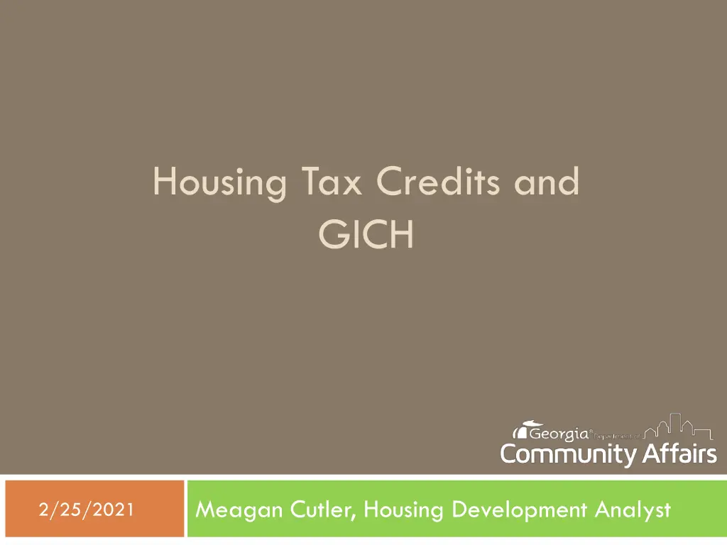 housing tax credits and gich n.w