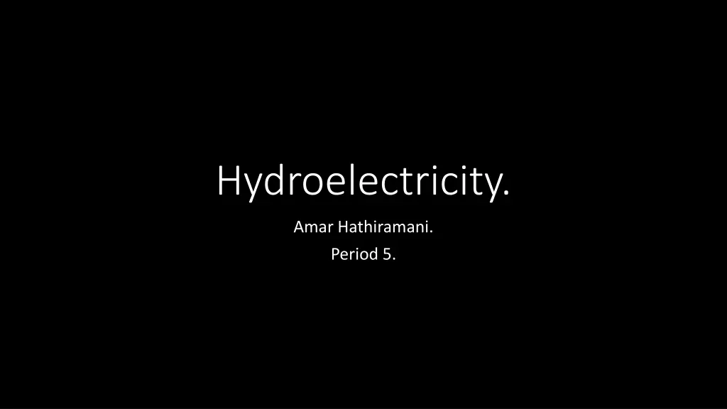 hydroelectricity n.w
