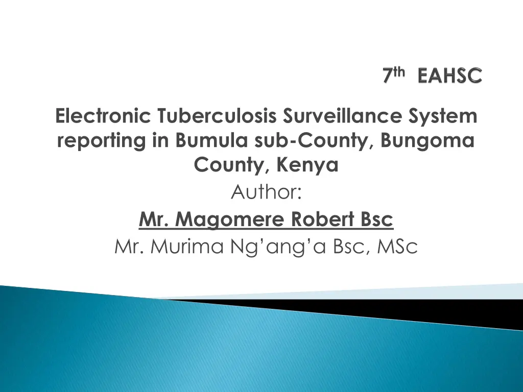 electronic tuberculosis surveillance system n.w
