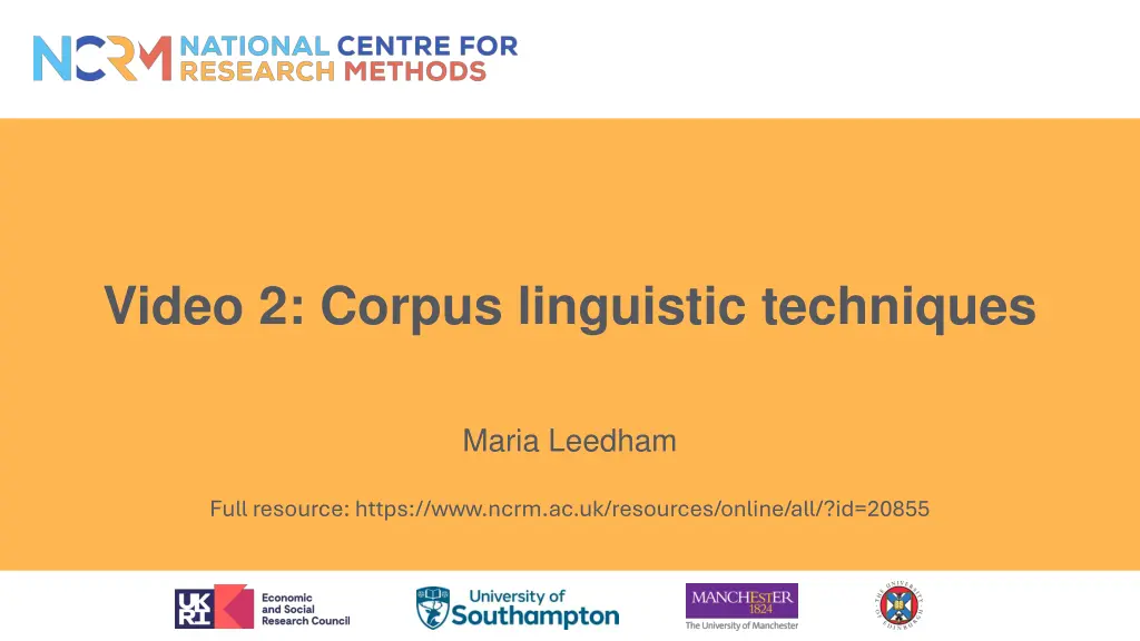 video 2 corpus linguistic techniques n.w