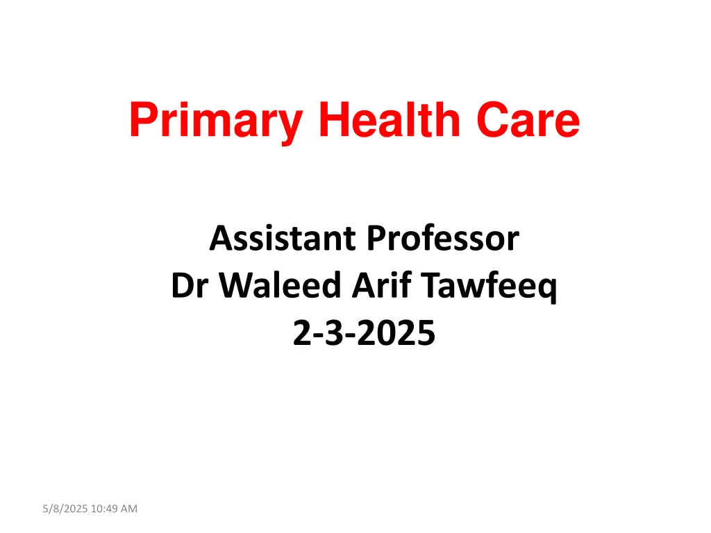 primary health care n.w