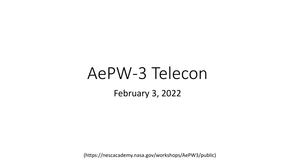 aepw 3 telecon n.w