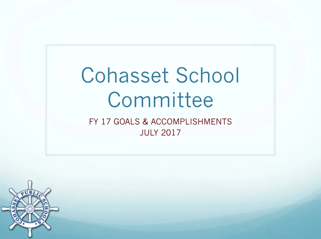 cohasset school committee n.w