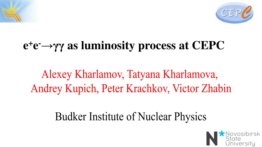 e e as luminosity process at cepc n.w