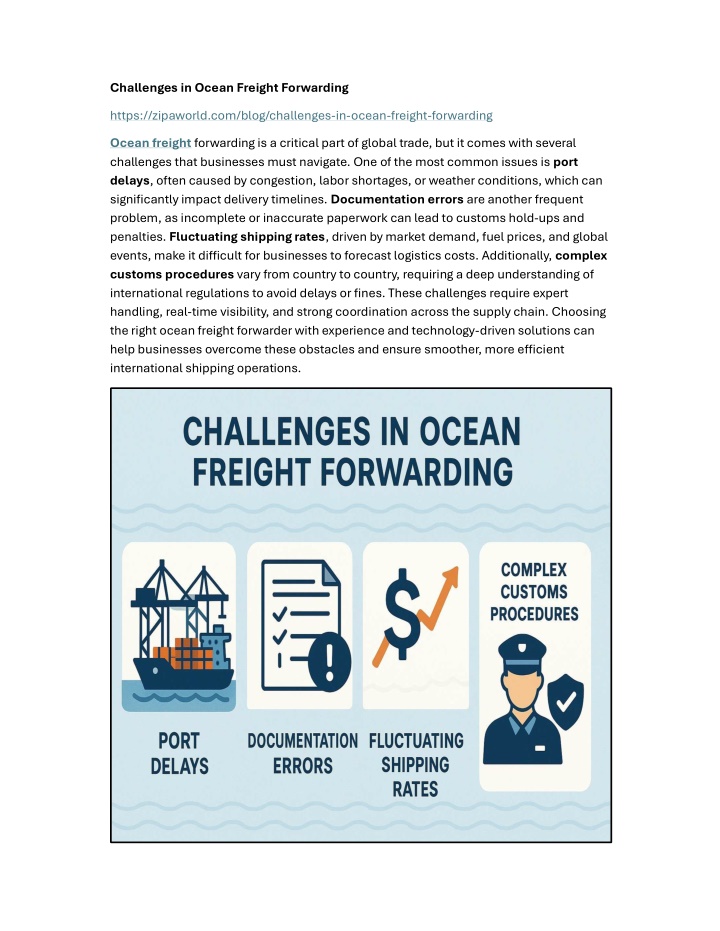 challenges in ocean freight forwarding n.w