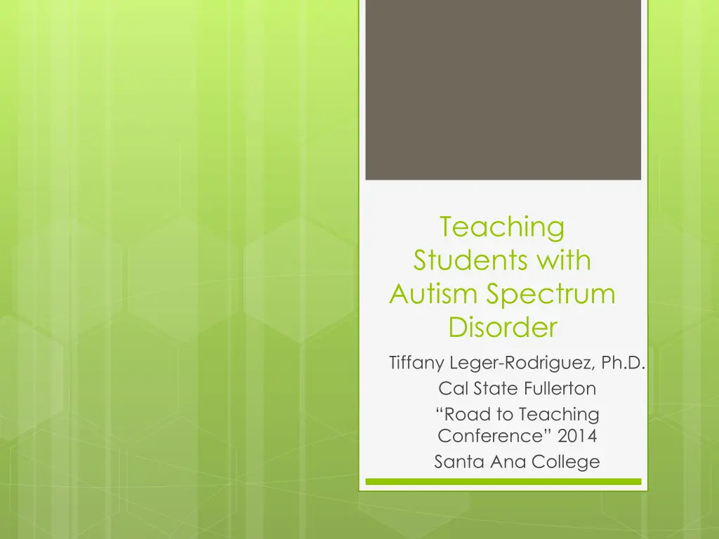 teaching students with autism spectrum disorder n.w