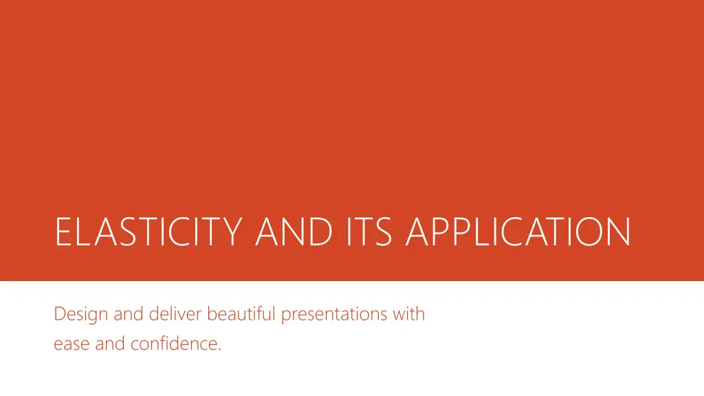 elasticity and its application n.w