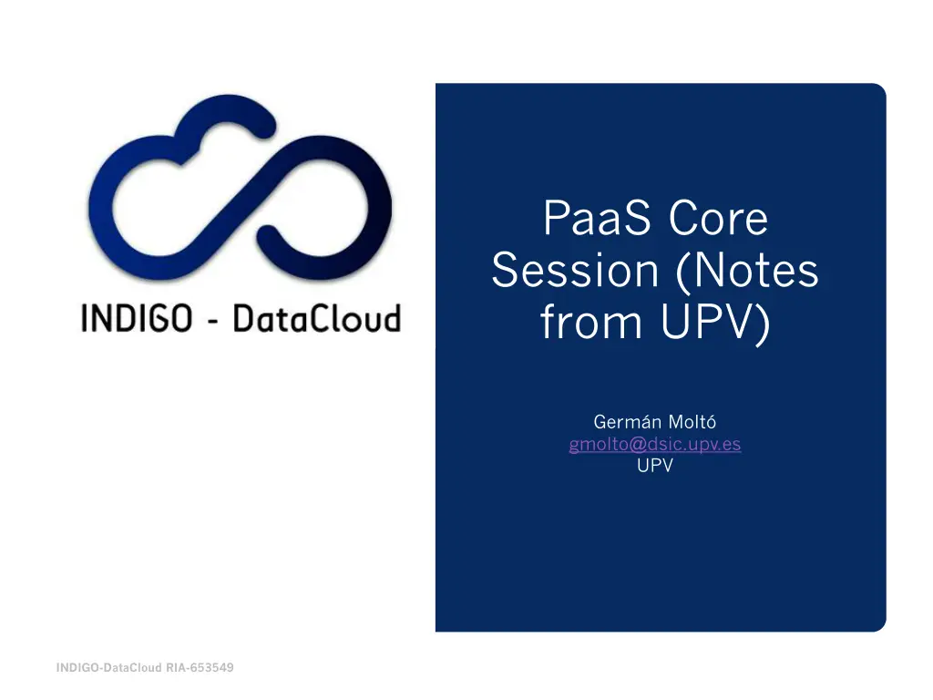 paas core session notes from upv n.w