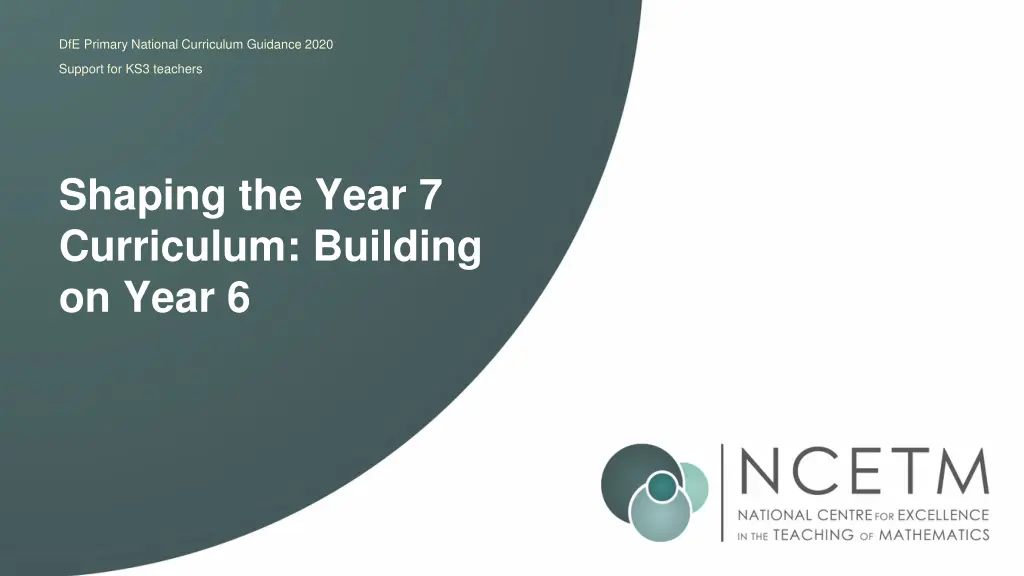 dfe primary national curriculum guidance 2020 n.w