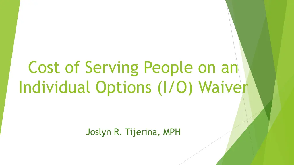 cost of serving people on an individual options n.w
