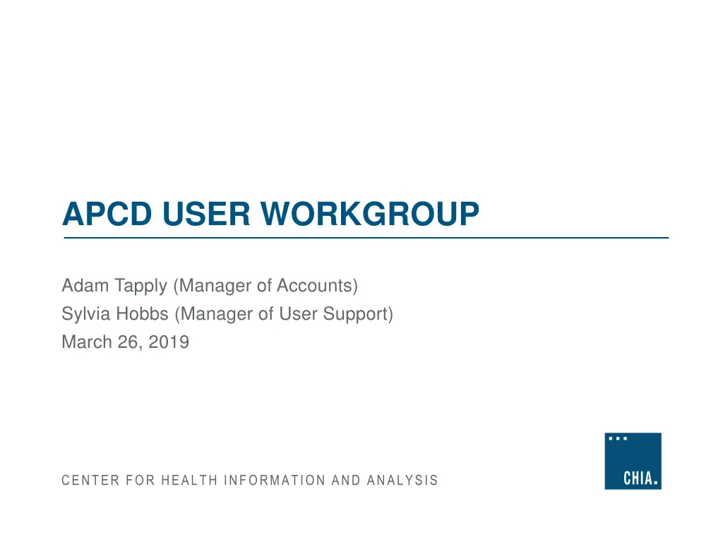 apcd user workgroup n.w