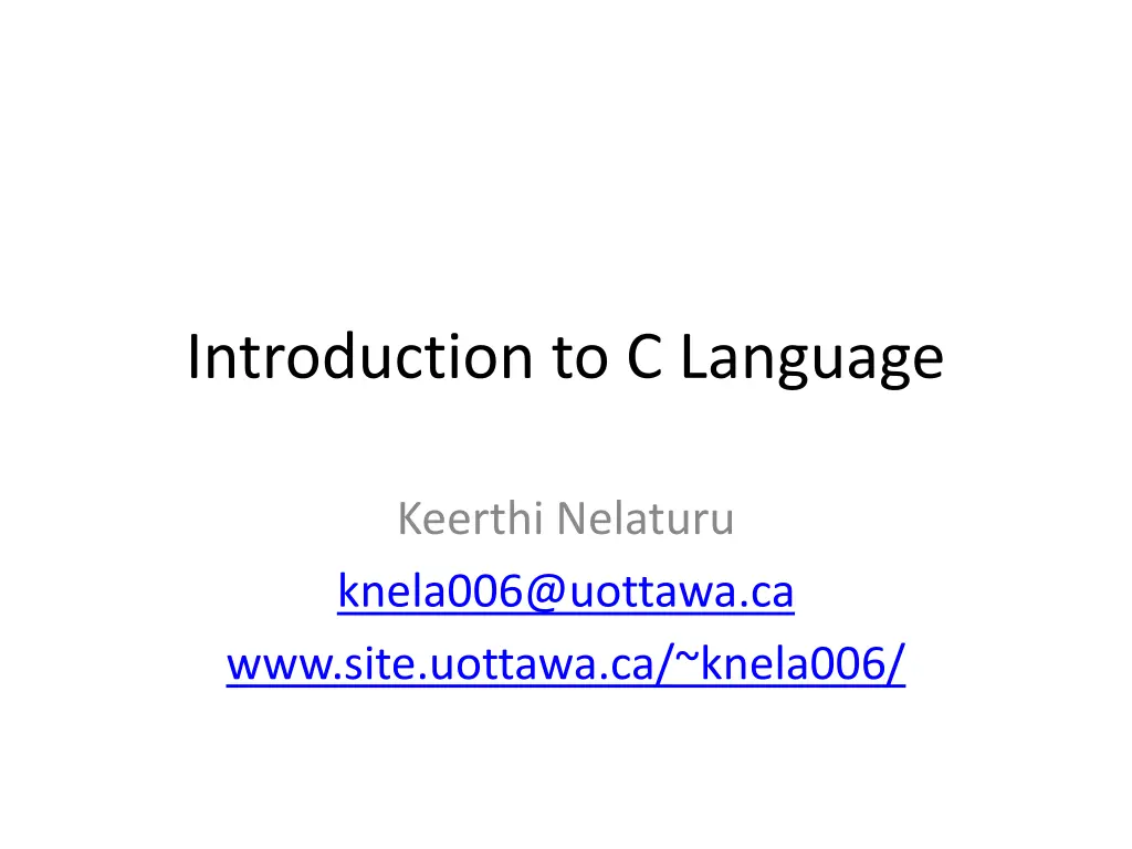 introduction to c language n.w